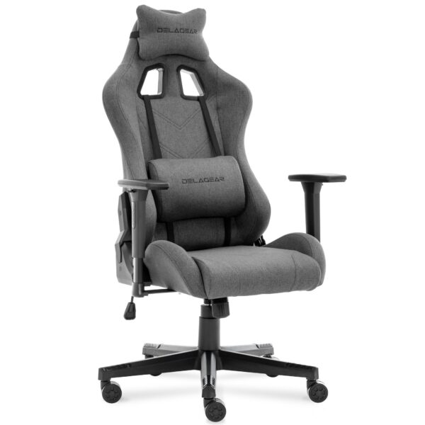Ergonomiczny Fotel Gamingowy DELAGEAR G 606 Ciemnoszary Materiałowy