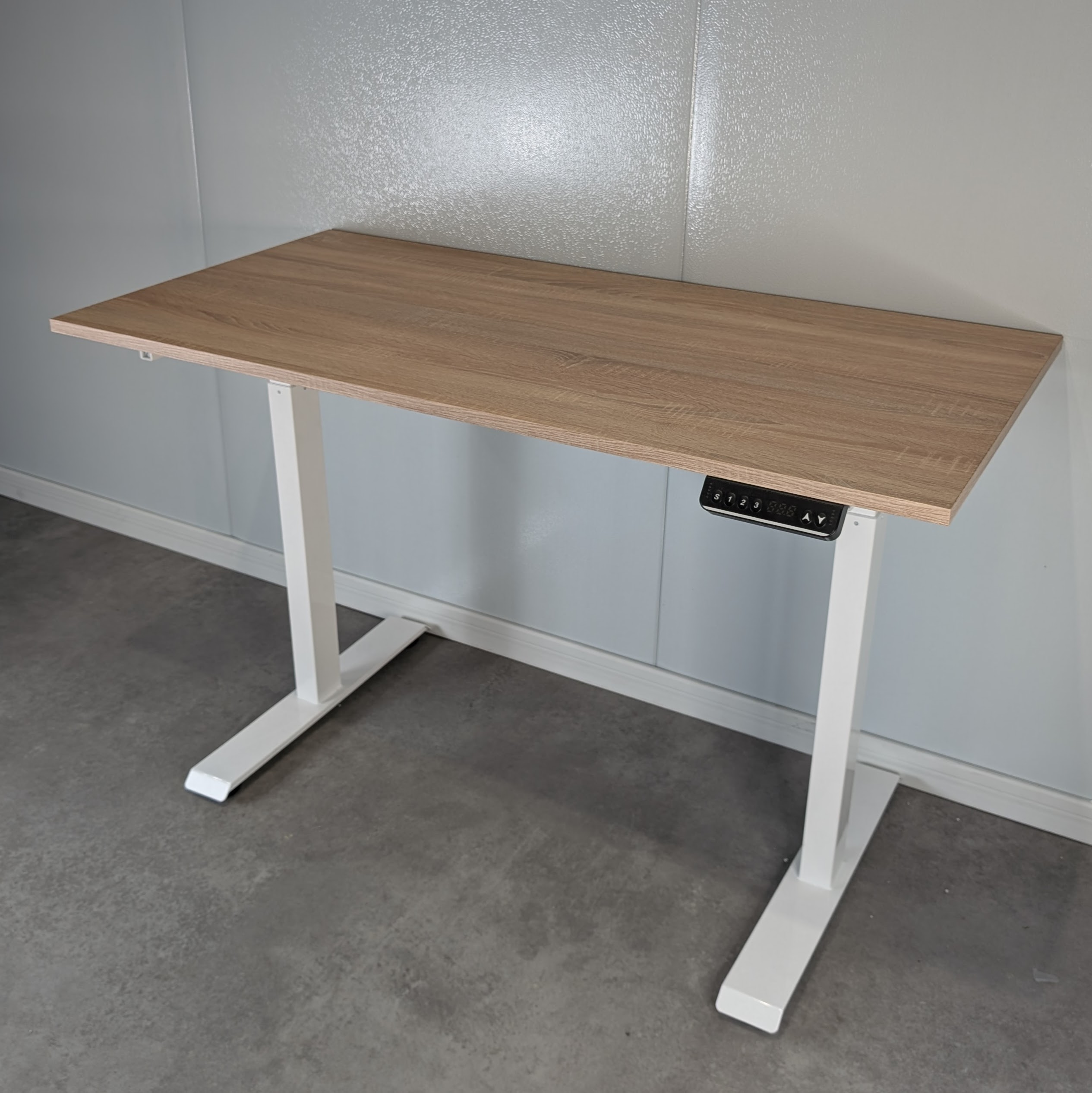 Biurko regulowane elektrycznie DREAM Basic WHITE | Dąb Sonoma UDŹWIG 100KG - obrazek 6