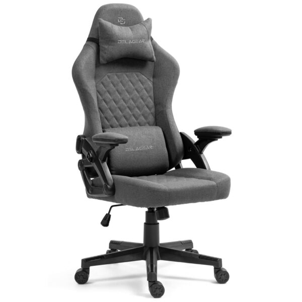 Ergonomiczny Fotel Gamingowy DELAGEAR G 404 Ciemnoszary Materiałowy