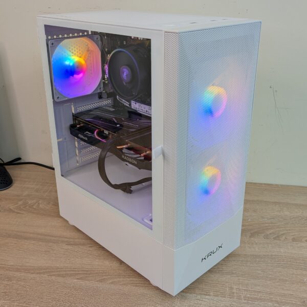 BIAŁY Komputer RX 7600 / Ryzen 5500 / 32GB RAM DDR4 / 1TB M.2 KRUX VAKO WHITE
